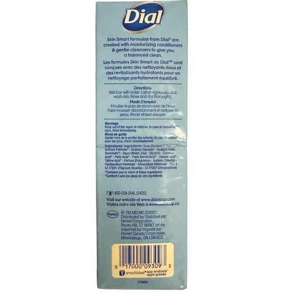 Dial Coconut Water Gentle Cleansing Skin Care Soap Bars 8 Bars